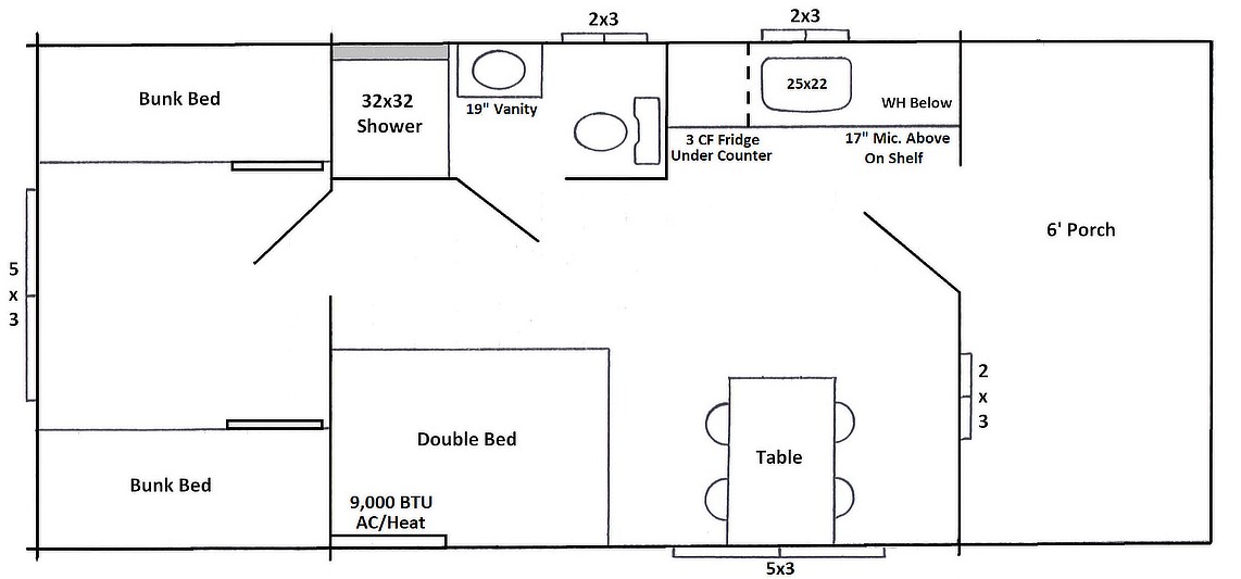 Deluxe Cabin Floor Plan